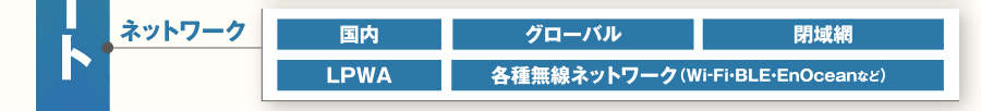 ネットワーク:国内、グローバル、閉域網、LPWA、各種無線ネットワーク